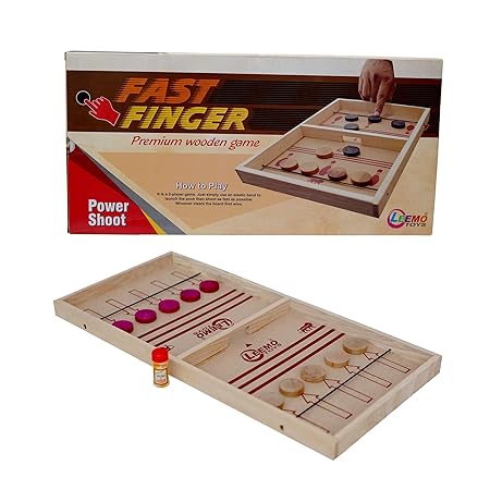 AM2129 Fast Finger Premium Wooden Game Fast Sling Puck Game Board