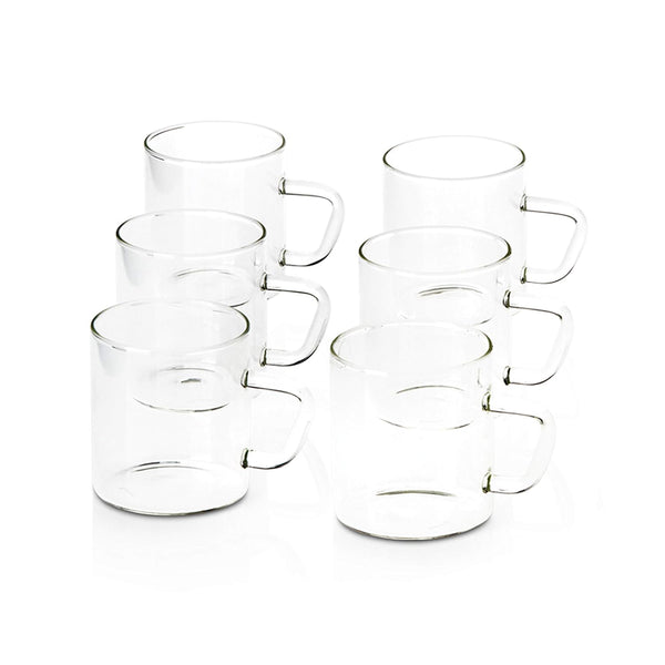 AM3673 Borosil Vision 190ml Glass Classic Mug 6Pcs Set (BV430112098)