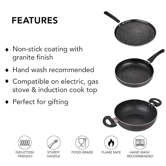 AM3391 Cello Kitchenova IB Premium Induction Non-Stick Cookware 3 Pcs Set