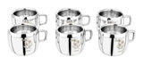 3450 Stainless Steel - Royal Tea & Coffee Cup Laser Design  Set of 6