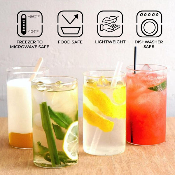 AM5168 Borosil Vision Large Glass Set (Transparent, 350ml)-Set of 6
