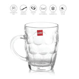 AM2668 CELLO Otello Beer Glass 6Mug Set | Beer Mugs Straight | Stern Mug Set for Juice, Beer, Beverages | 295ml | Set of 6, Clear