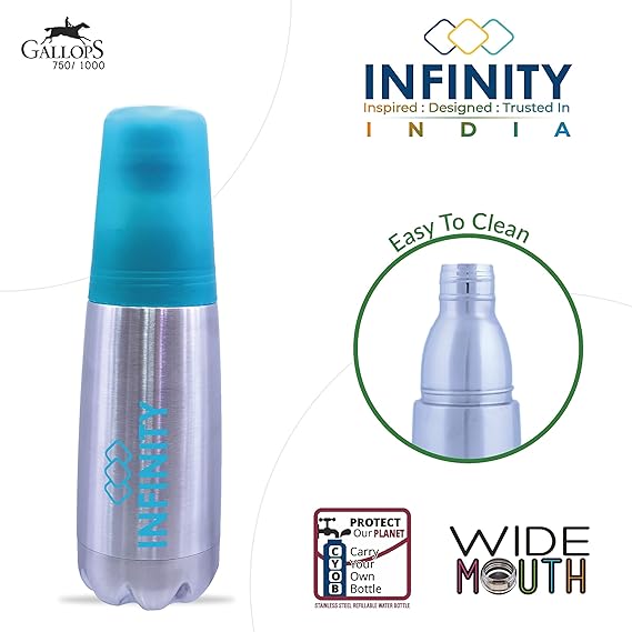 AM2425 Infinity Gallops Vacuum Insulated Stainless Steel Bottle Perfect for 24 hours Hot and Cold  750ml