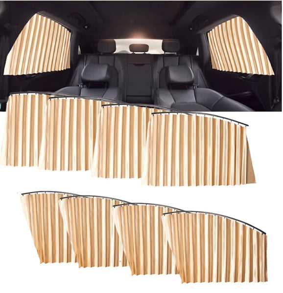 7498A  4PCS CAR CURTAIN SLAT FOLDING WINDOW SUNSHADE MAGNETIC CAR SIDE WINDOW SUN SHADE SLIDER