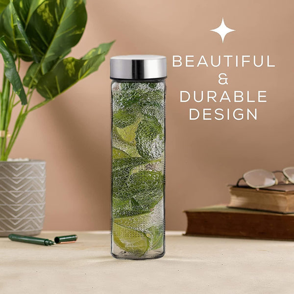 AM3008 Glass Water Bottle with Leak-Proof Airtight Double Layer 750ml Without box