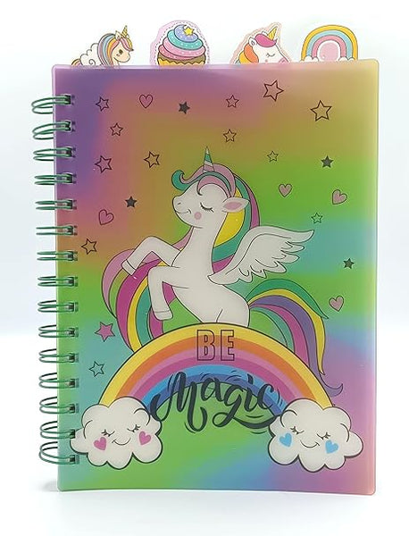 AM2762 PP006 Subject Cartoon Note Book Themed Spiral Bound Diary Note Book For Kids And Girls Cute Stationery Gifts for Girls Party Bag Fillers Notepads for Kids of any Age-Green