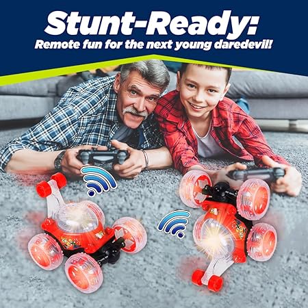 AM2669 Stunt Car BT-0120 Stunt Rolling Rechargeable Car Lights & Sound 360 Degree Multicolour