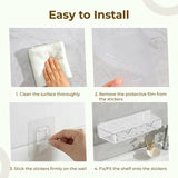 A06495 Acrylic Transparent Bathroom Shelf – Wall Mounted Adhesive Storage Organizer caddy