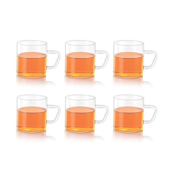 AM3673 Borosil Vision 190ml Glass Classic Mug 6Pcs Set (BV430112098)