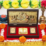 AM0775 Golden Radha Krishan Charan Paduka Box