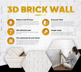 1631am 3D White Brick Wallpaper 70x78cm