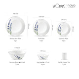 AM3963 La Opala, Novo Collection, Opal Glass Dinner Set 23 pcs