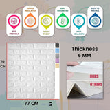 1631am 3D White Brick Wallpaper 70x78cm