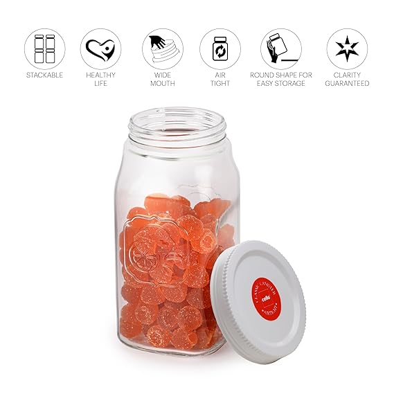 AM0656 CELLO Classic Canister Glass Jar 1000ml