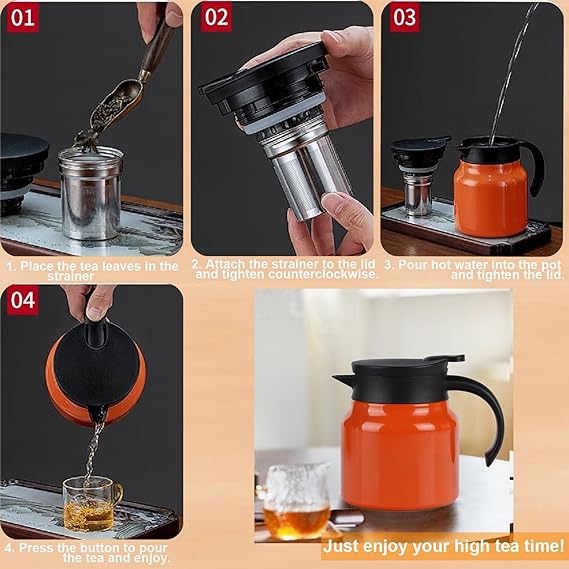 3646 Stainless Steel Vacuum Teapot Flask 1000ML