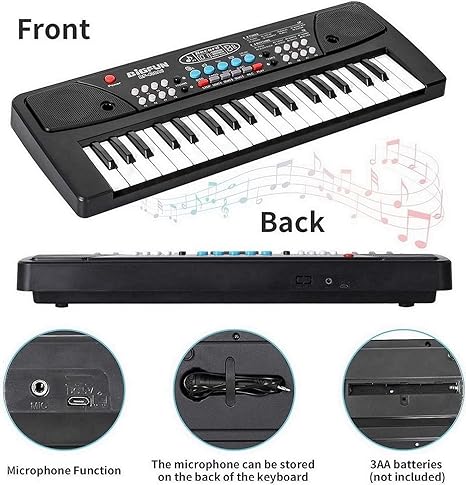 AM2903 Electronic KeyBoard BF-430A1 Piano Keyboard Toy 37 Keys Musical Electronic Keyboard Piano with Mic (Multicolor)