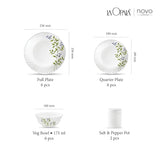 AM3962 La Opala, Novo Collection, Opal Glass Dinner Set 20 pcs