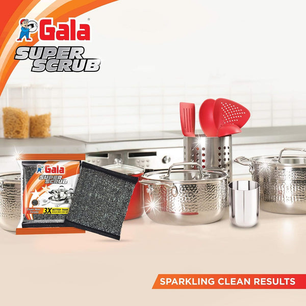 AM3368 Gala Stainless Steel Super Scrub Set of 2 - Black