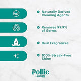 3611 Pollie Glass Cleaner 1.5L | 1 Empty Bottle + 3 Sachets | 1 Sachet makes 500mL | For Gadgets, Electronics, Cars, Kitchens,