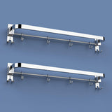 A06524 Stainless Steel Folding Towel Rack with Sliding Hooks (24 inch)