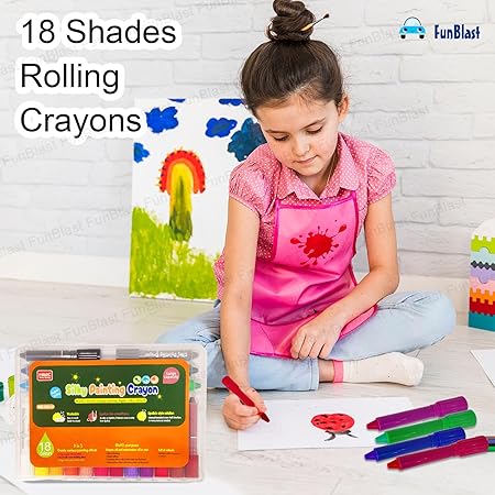 AM2453 Crayons Washable Super Silky Smooth Crayons in Box Set Art Drawing Crayon Set HMC-9219 18Pcs Multicolours