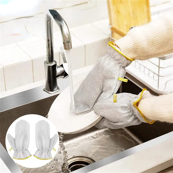 AM3247 1Pcs Wire Dishwashing Gloves, Kitchen Cleaning Gloves 1 Piece