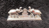 AM0731 Silver Plated Elephant Kankavati with Laxmiji Statue