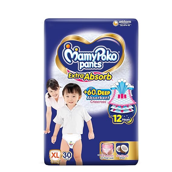 AM2300 MamyPoko Pants Extra Absorb Baby Diapers XL 30Pants 12-17 kg