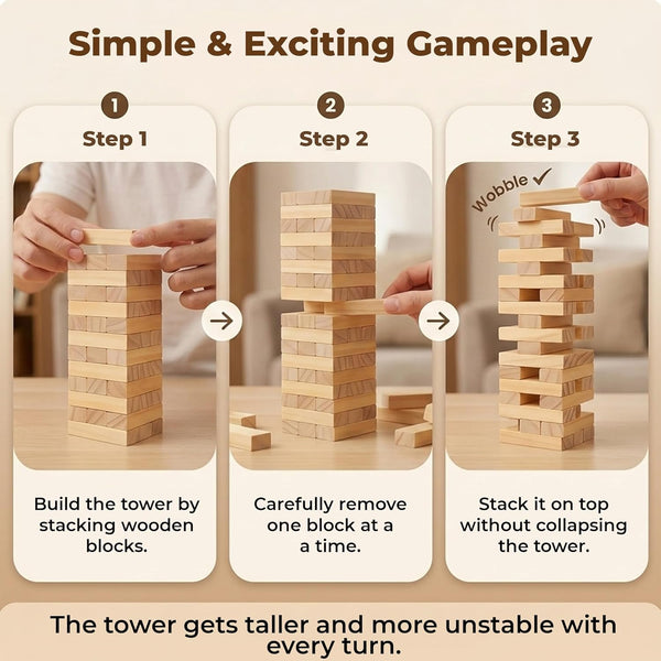 A07143 Wooden Stacking Tower Game