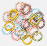 AM1127 Telephone Wire Spiral Elastic Band Bracelet Multicolor 2PCS