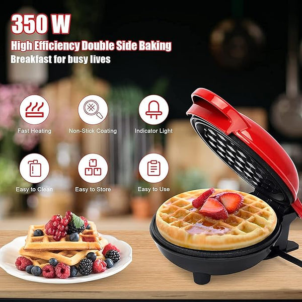 10007 Mini Waffle Maker Non-Stick 4 Inch- 350 Watts