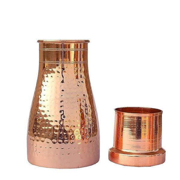3454  100% Pure Copper  Bedroom jar with inbuilt Copper Glass 1000ml