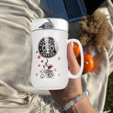 AM5352 Ceramic Coffee Tea Mug with Lid- Multidesign