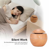 A07065 HMDF-206 4-Inch Mini Ultrasonic Wood Grain Aroma Diffuser & Humidifier
