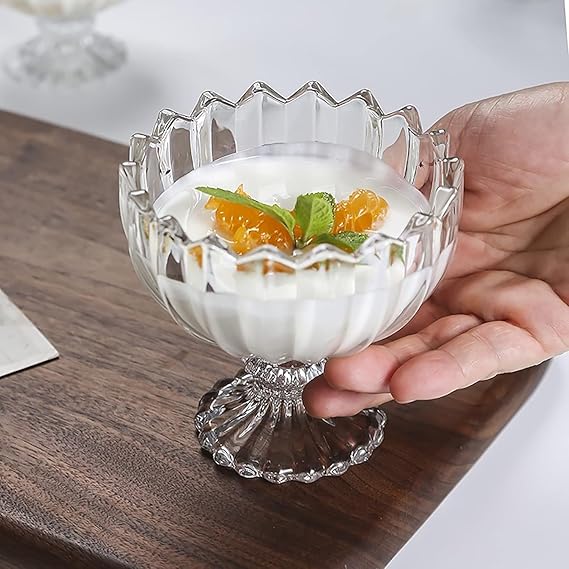 AM3048 Shine Max Glass SMIC626 Ice Cream bowl 140ml Brand Which Shine Guarantee Quality, Health And Trust Set of 6 Piece