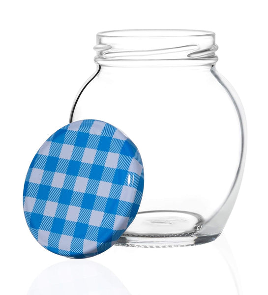 3554 Yera Matka Glass Air Tight Printed Lid Jar Set Of 4 (R245) PRINTED LID 4PC*LOOSE