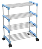 AM0828 Steel Trendy Cloth Shoe Rack with 4 Shelves Shoes Stand (24" Shelf 4)