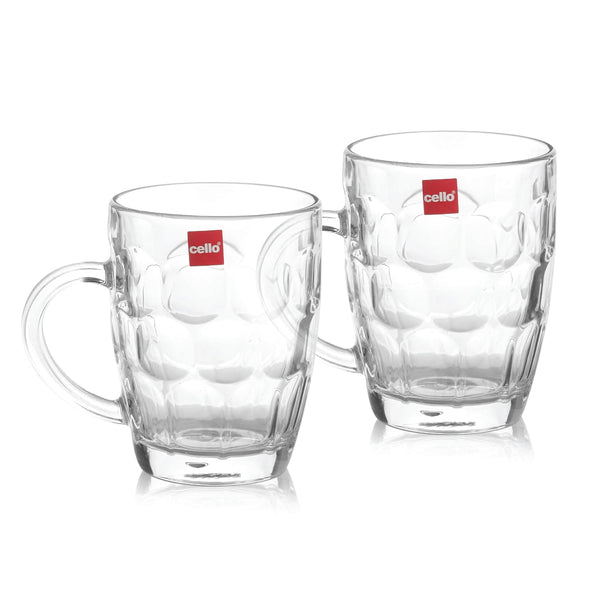 AM2668 CELLO Otello Beer Glass 6Mug Set | Beer Mugs Straight | Stern Mug Set for Juice, Beer, Beverages | 295ml | Set of 6, Clear