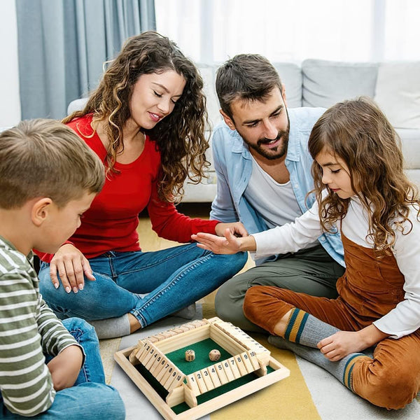 AM6434 Wooden Shut The Box Game with Dice