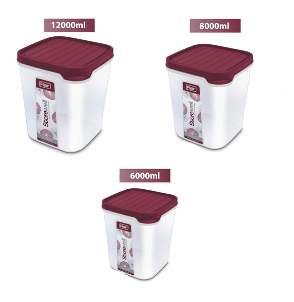 AM3653 Flair Storewell Square Storage Containers 6,8,12 ml Set of 3