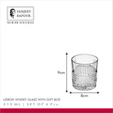 AM2586 Sanjeev Kapoor SKB-930 Glass Set Whisky Glass 330 ml, Clear (Pack of 6)