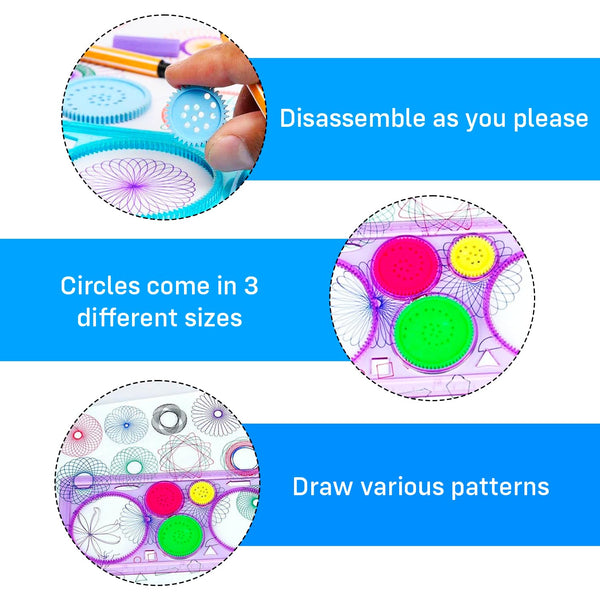 AM0439 Spiral Spirograph Geometric Ruler Spirograph Set For Kids