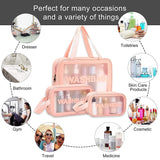AM6921 Portable Transparent Cosmetic Travel Pouch Set Resistant Makeup Storage Bags