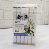AM2463 Plastic Bitoon Twin Brush Marker BT987 Paint Markers Easy 24pcs Multicolours