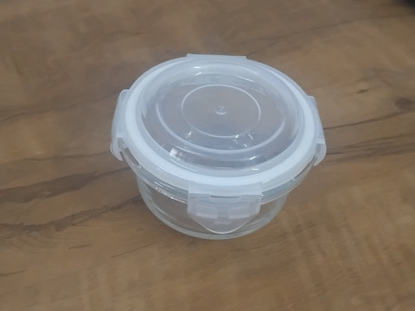 AM3701 Borosil Round 240ml Glass Food Storage Container 1 Pcs