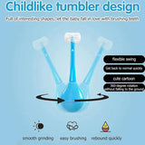 7327 Soft Bristle Toothbrush 3-Sided Training Toothbrush With Silicone Head for Aged 2-12 (1 Pc)