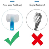 7327 Soft Bristle Toothbrush 3-Sided Training Toothbrush With Silicone Head for Aged 2-12 (1 Pc)