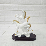 AM6135 Small Standing On Mountain Horse Showpiece, Double Horse Showpiece for Home, Table, Office