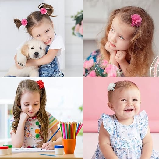 AM1011 Flower & Floral Theme Alligator Hair Clips for Baby, Kids & Girls (MultiColor - Pack of 2 Pcs)