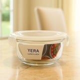 Di0022 Yera Lunch Lock Glass Tiffin Box - 370ml (Each) – Airtight & Leak-Proof
